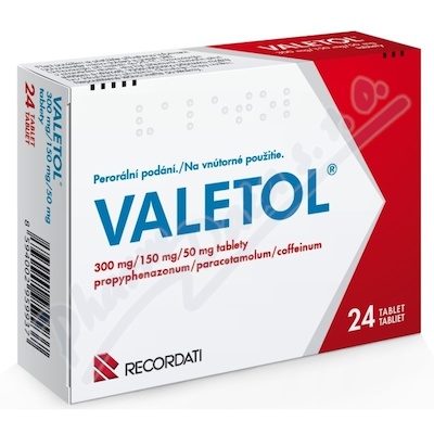 Valetol 300mg/150mg/50mg tbl.nob.24