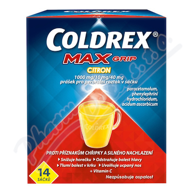 Coldrex MAXGrip Citron 1000mg/10mg/40mg sol.14 I