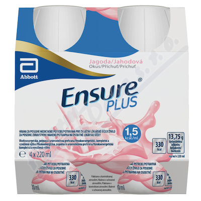 Ensure Plus jahodová příchuť pos.sol.4x220ml