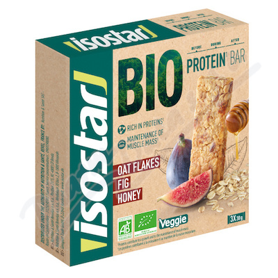 ISOSTAR Protein tyčinky vločky-fíky-med Bio 3x30g