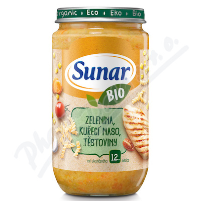 Sunar BIO příkrm Zelenina kuř.maso těstoviny 235g