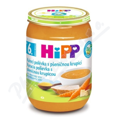 HiPP Kuřecí polévka s pšeničnou krupicí BIO 6m190g
