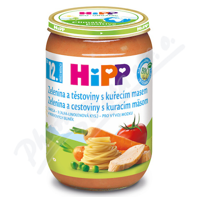 HiPP Zelenina a těstoviny s kuřecím m.BIO 12+m220g
