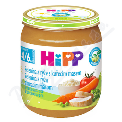 HiPP Zelenina a rýže s kuřecím m.BIO 4/6+m 125g
