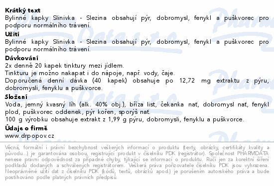 Dr.Popov Kapky bylinné Slinivka-Slezina 50ml