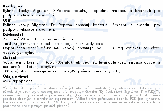 Dr.Popov Kapky bylinné Migresan 50ml