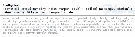 Helen Harper kosmetické tampóny vatové 80ks